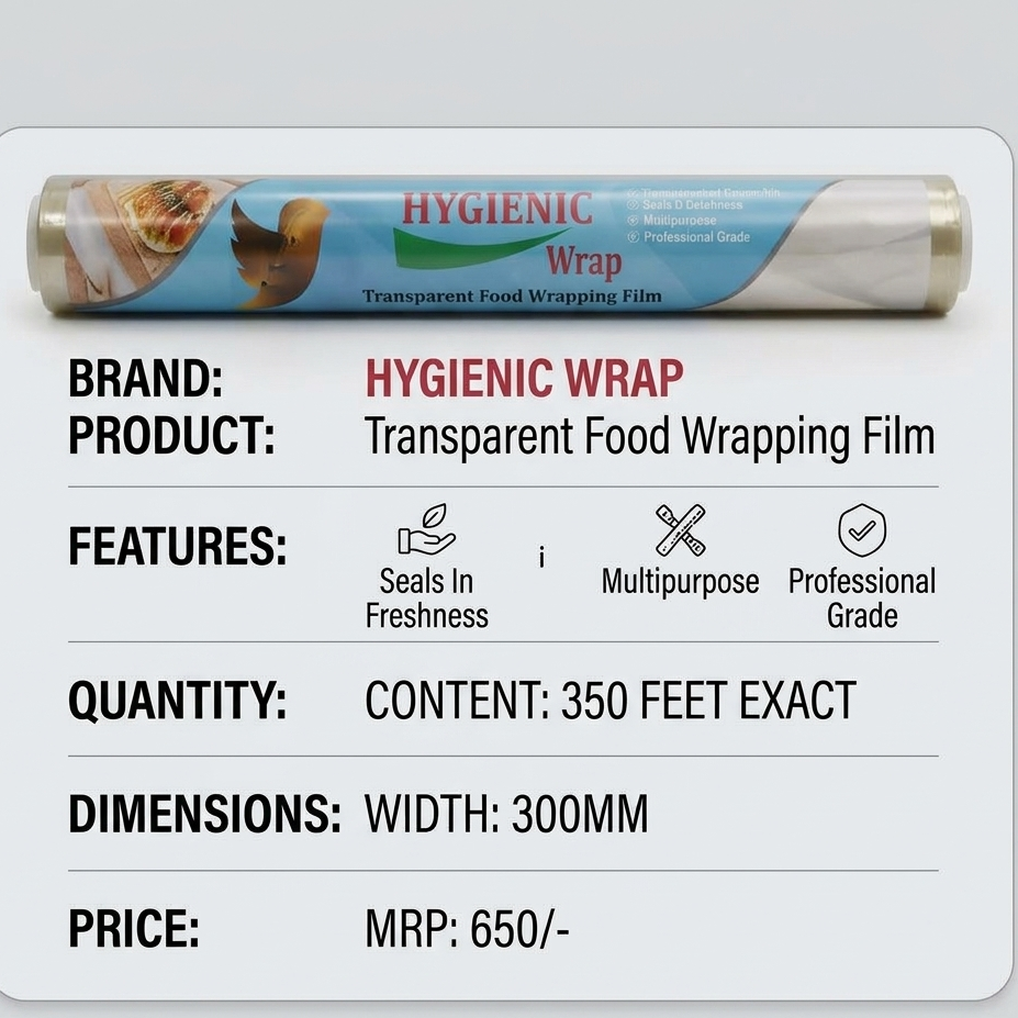 Cling Film Wrap - Food Safe Premium Quality